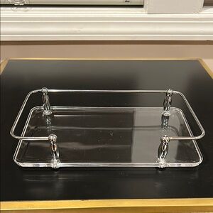 Vintage Clear Lucite Vanity Hand Towel Holder